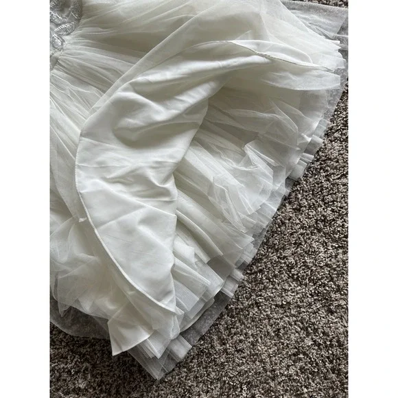 ASOS BRIDAL Arabella embellished bodice mini wedding dress mesh skirt sz 8 Luxy - Picture 9 of 13